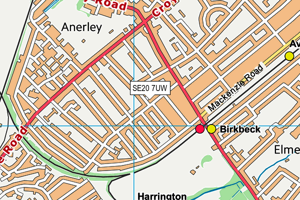 SE20 7UW map - OS VectorMap District (Ordnance Survey)