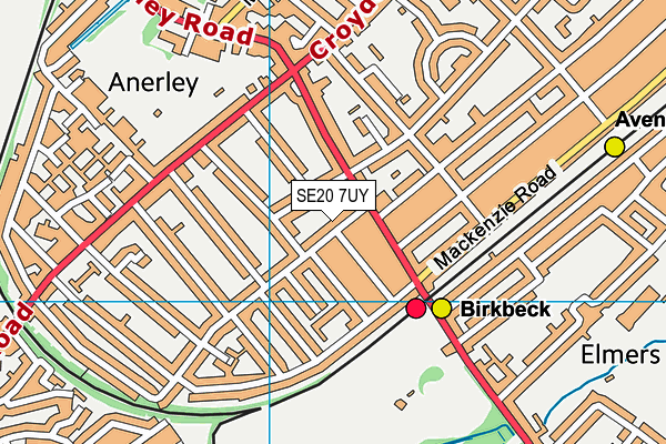 SE20 7UY map - OS VectorMap District (Ordnance Survey)