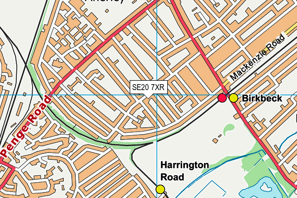 SE20 7XR map - OS VectorMap District (Ordnance Survey)