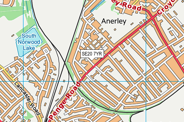 SE20 7YR map - OS VectorMap District (Ordnance Survey)