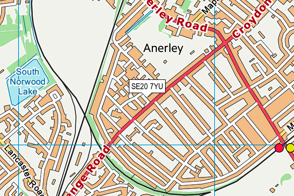 SE20 7YU map - OS VectorMap District (Ordnance Survey)