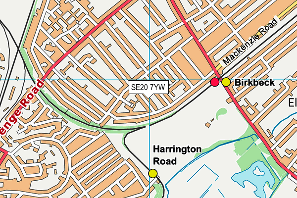 SE20 7YW map - OS VectorMap District (Ordnance Survey)