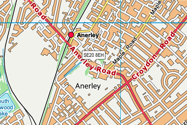 SE20 8EH map - OS VectorMap District (Ordnance Survey)