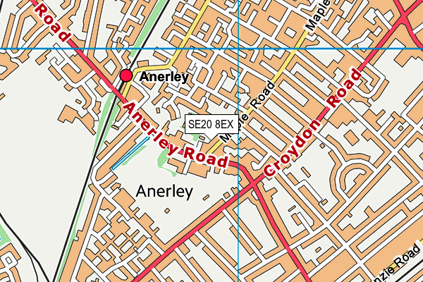 SE20 8EX map - OS VectorMap District (Ordnance Survey)