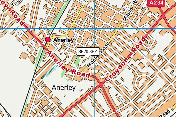 SE20 8EY map - OS VectorMap District (Ordnance Survey)