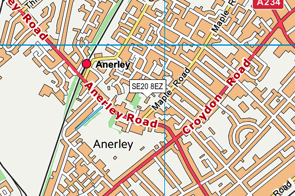 SE20 8EZ map - OS VectorMap District (Ordnance Survey)