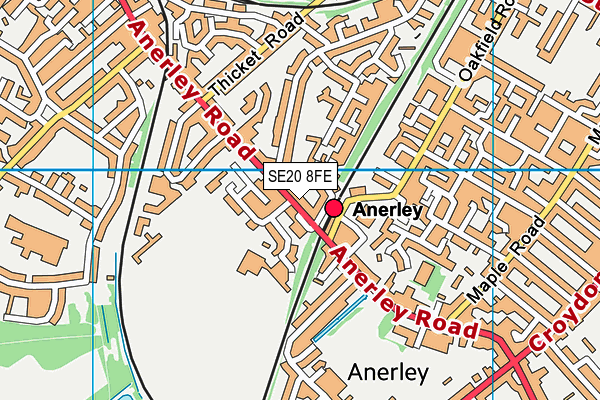 SE20 8FE map - OS VectorMap District (Ordnance Survey)