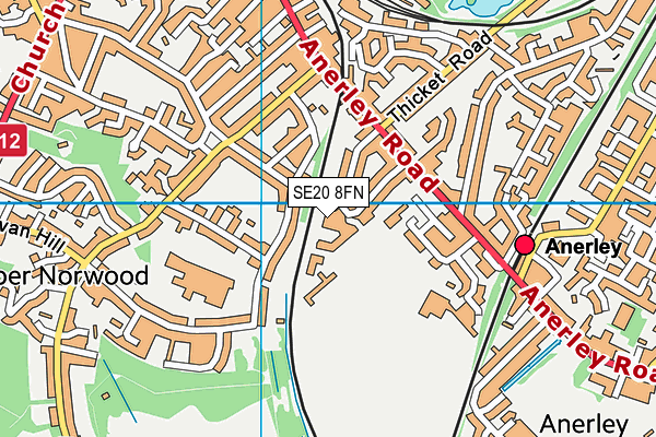 SE20 8FN map - OS VectorMap District (Ordnance Survey)