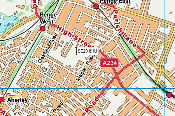 Map of PENGE JERK SHACK LIMITED at district scale