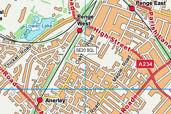 SE20 8QL map - OS VectorMap District (Ordnance Survey)