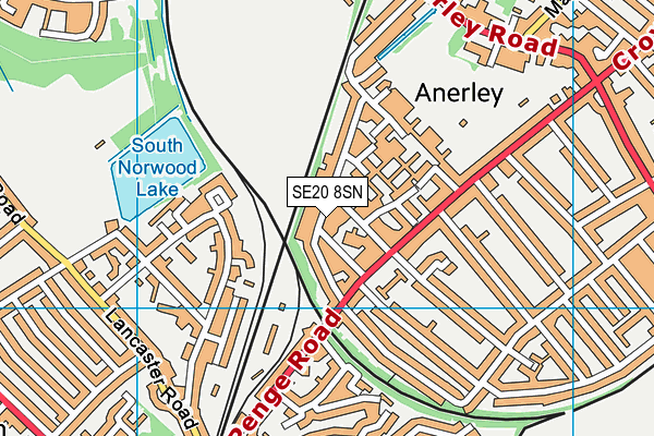 SE20 8SN map - OS VectorMap District (Ordnance Survey)