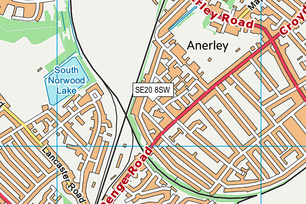 SE20 8SW map - OS VectorMap District (Ordnance Survey)