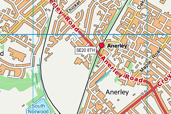 SE20 8TH map - OS VectorMap District (Ordnance Survey)