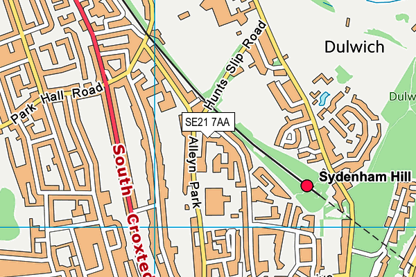Dulwich Prep London map (SE21 7AA) - OS VectorMap District (Ordnance Survey)
