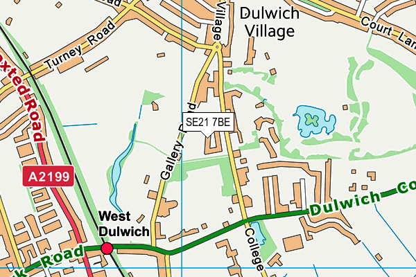 SE21 7BE map - OS VectorMap District (Ordnance Survey)