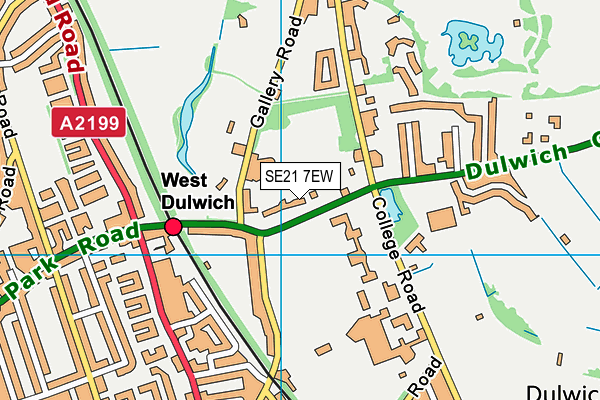 SE21 7EW map - OS VectorMap District (Ordnance Survey)
