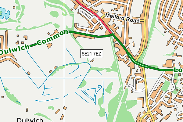 SE21 7EZ map - OS VectorMap District (Ordnance Survey)