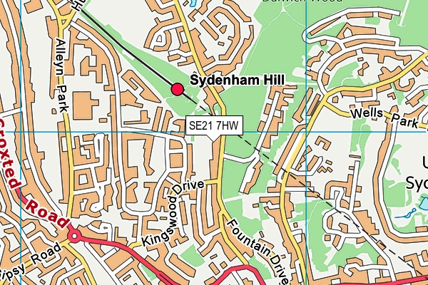 SE21 7HW map - OS VectorMap District (Ordnance Survey)