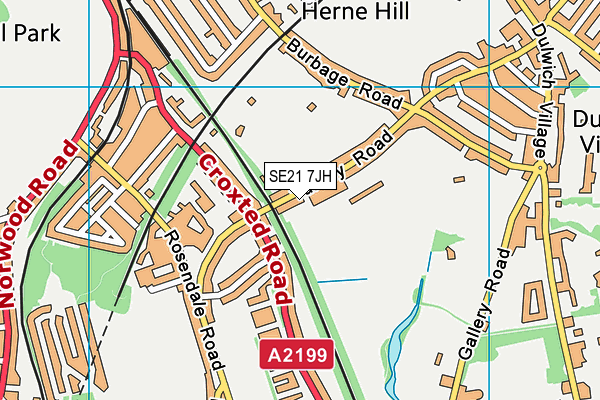 Dulwich Sports Ground map (SE21 7JH) - OS VectorMap District (Ordnance Survey)