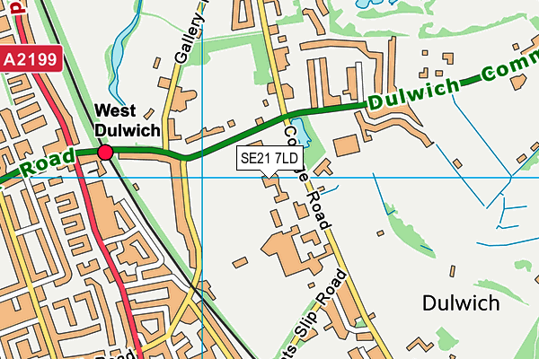 Dulwich College Sports Club map (SE21 7LD) - OS VectorMap District (Ordnance Survey)