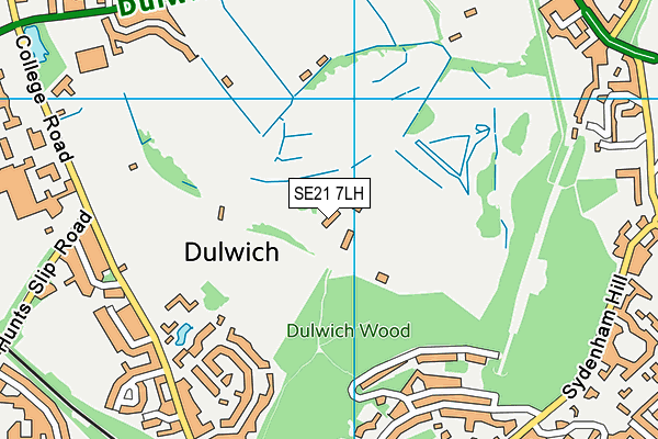 Dulwich & Sydenham Hill Golf Club map (SE21 7LH) - OS VectorMap District (Ordnance Survey)