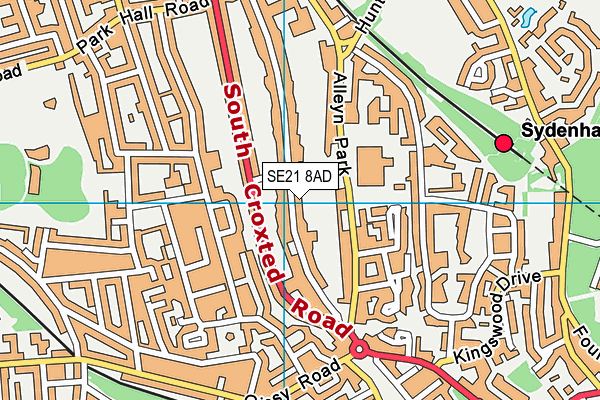 SE21 8AD map - OS VectorMap District (Ordnance Survey)