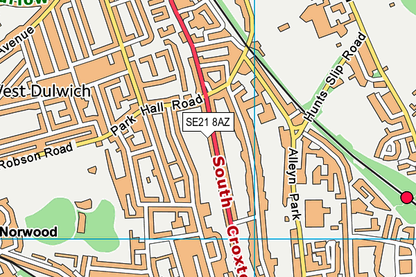 SE21 8AZ map - OS VectorMap District (Ordnance Survey)