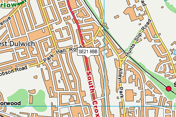 SE21 8BB map - OS VectorMap District (Ordnance Survey)