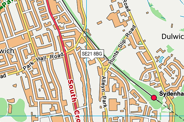 SE21 8BG map - OS VectorMap District (Ordnance Survey)