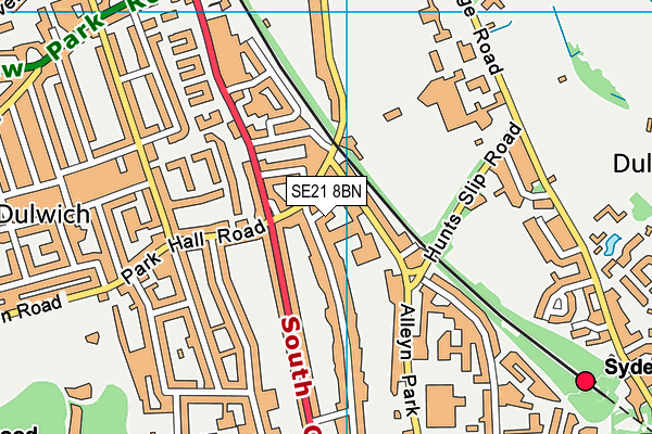 SE21 8BN map - OS VectorMap District (Ordnance Survey)