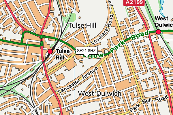 SE21 8HZ map - OS VectorMap District (Ordnance Survey)