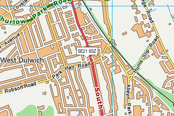 SE21 8SZ map - OS VectorMap District (Ordnance Survey)