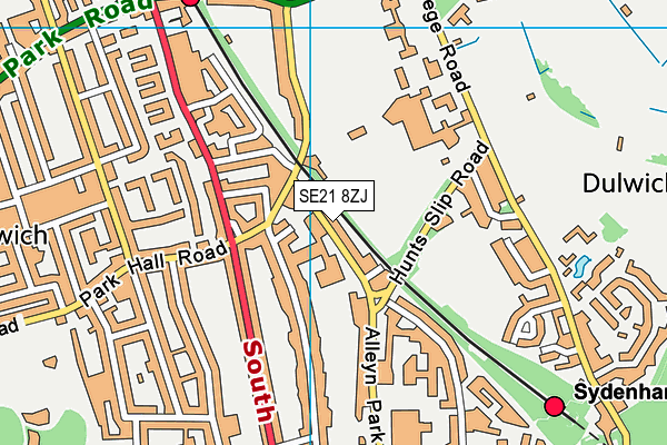 SE21 8ZJ map - OS VectorMap District (Ordnance Survey)