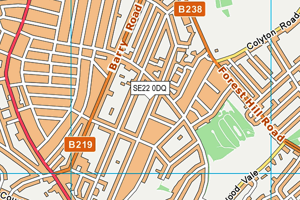 SE22 0DQ map - OS VectorMap District (Ordnance Survey)