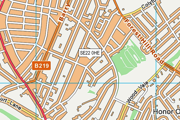 SE22 0HE map - OS VectorMap District (Ordnance Survey)