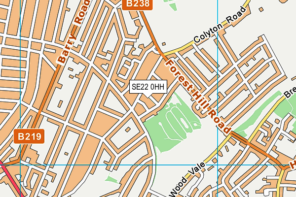 SE22 0HH map - OS VectorMap District (Ordnance Survey)