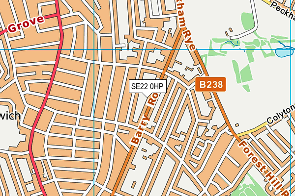 SE22 0HP map - OS VectorMap District (Ordnance Survey)