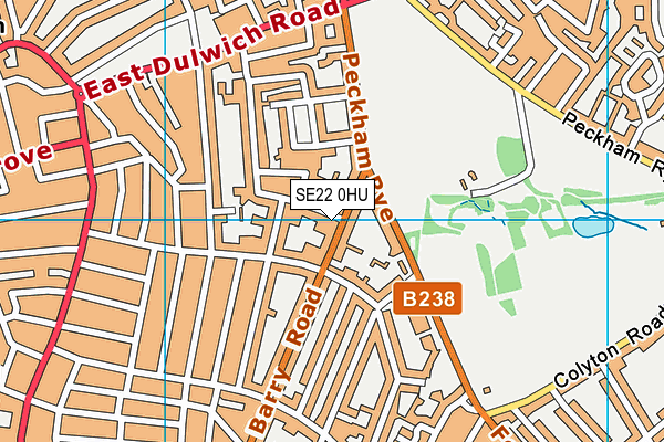 SE22 0HU map - OS VectorMap District (Ordnance Survey)