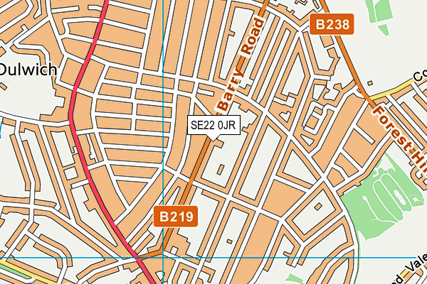 SE22 0JR map - OS VectorMap District (Ordnance Survey)