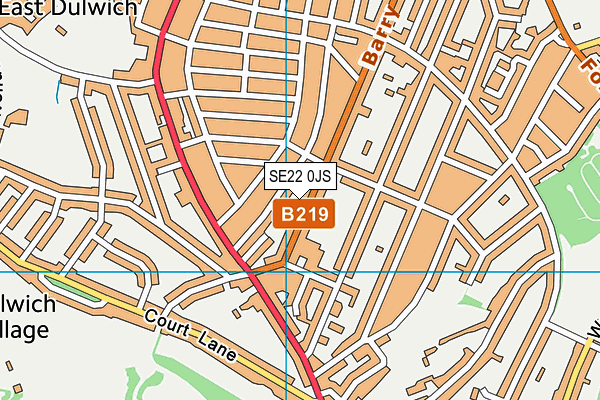 SE22 0JS map - OS VectorMap District (Ordnance Survey)