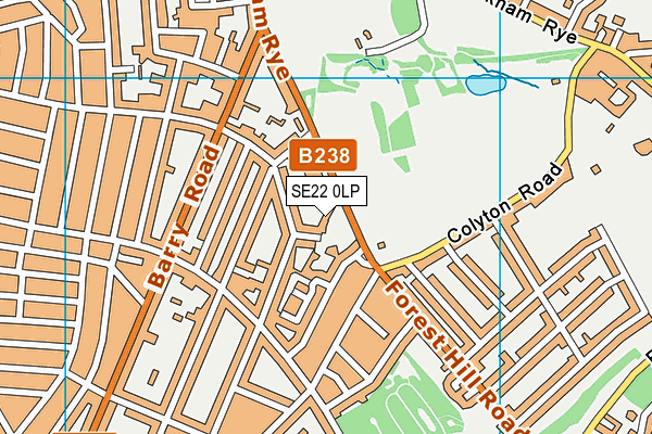 SE22 0LP map - OS VectorMap District (Ordnance Survey)