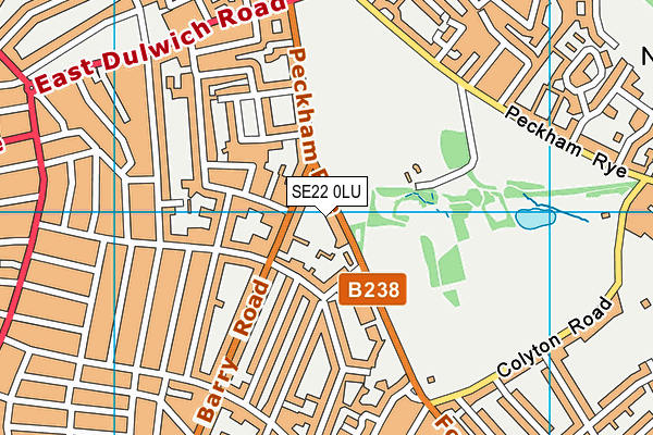 SE22 0LU map - OS VectorMap District (Ordnance Survey)