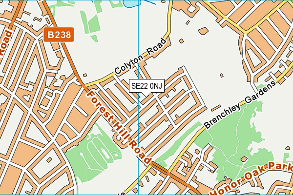 SE22 0NJ map - OS VectorMap District (Ordnance Survey)