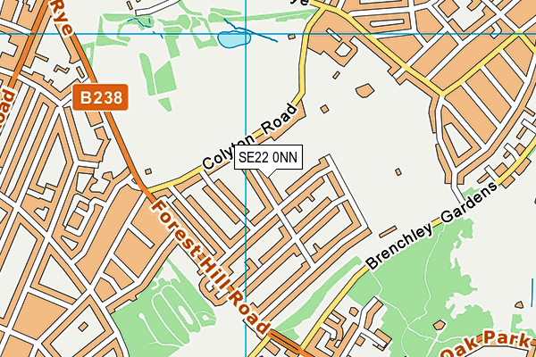 SE22 0NN map - OS VectorMap District (Ordnance Survey)