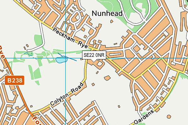 Harris Fitness Centre (East Dulwich) map (SE22 0NR) - OS VectorMap District (Ordnance Survey)