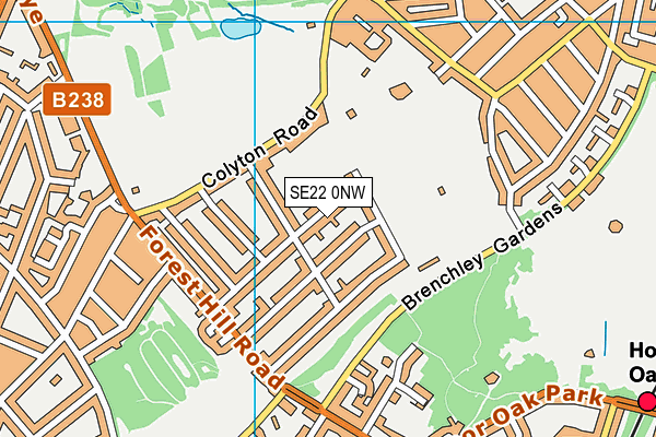 SE22 0NW map - OS VectorMap District (Ordnance Survey)