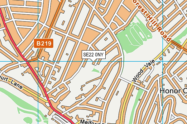 SE22 0NY map - OS VectorMap District (Ordnance Survey)