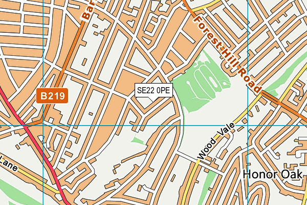 SE22 0PE map - OS VectorMap District (Ordnance Survey)