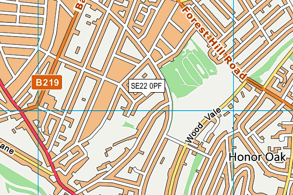 SE22 0PF map - OS VectorMap District (Ordnance Survey)