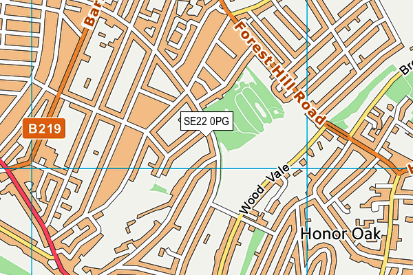 SE22 0PG map - OS VectorMap District (Ordnance Survey)